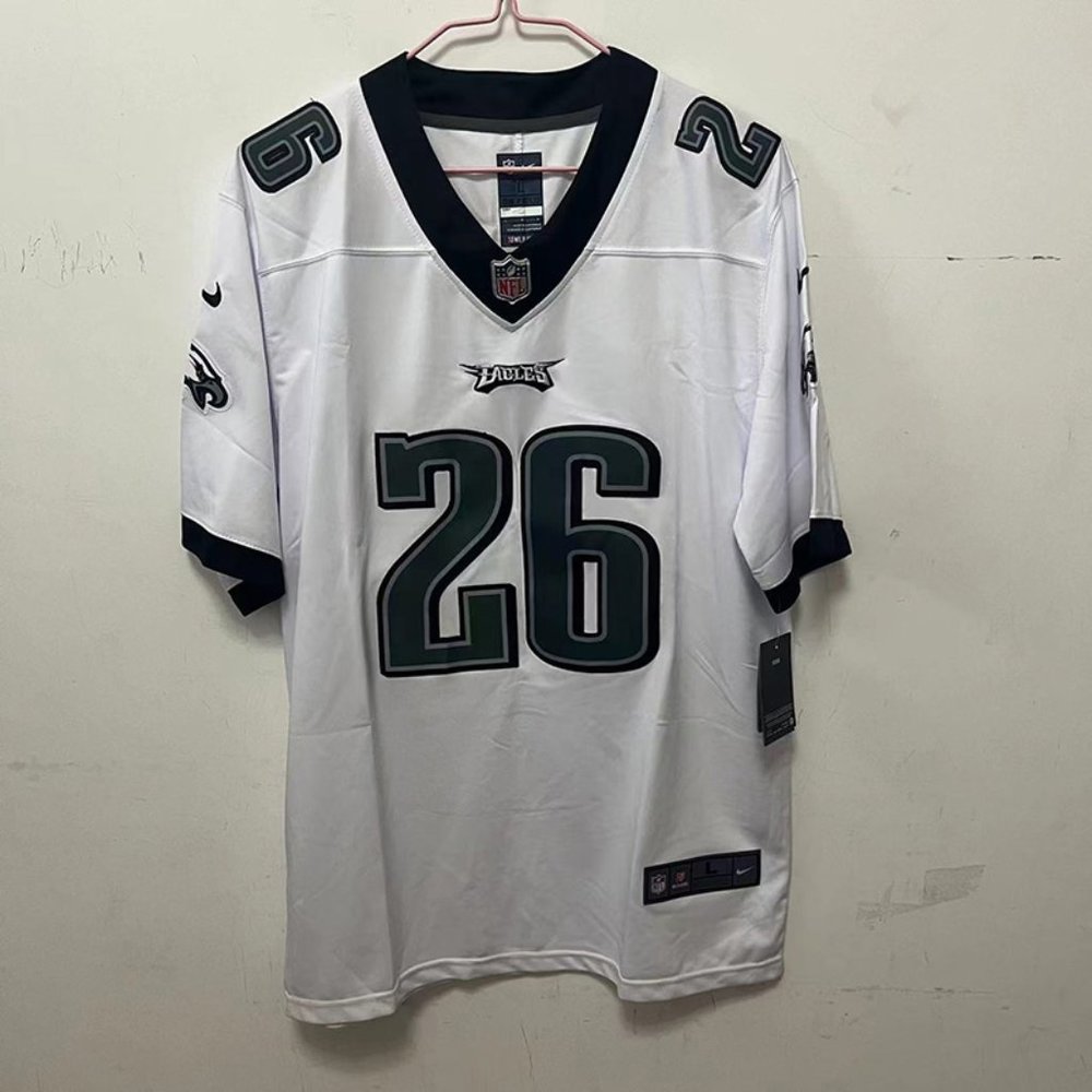 Nike Philadelphia Eagles #26 White Green Jersey - Saquon Barkley